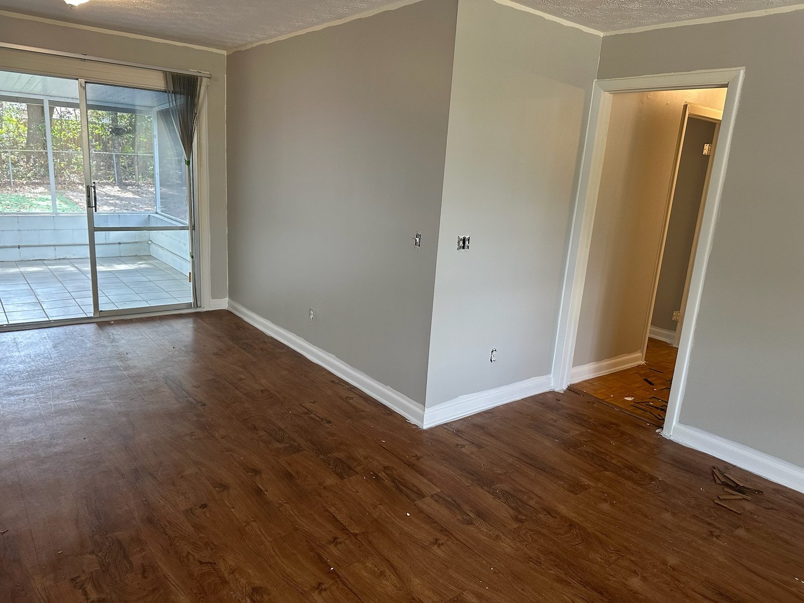 Interior room with fresh paint and large window light